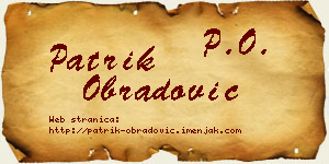 Patrik Obradović vizit kartica